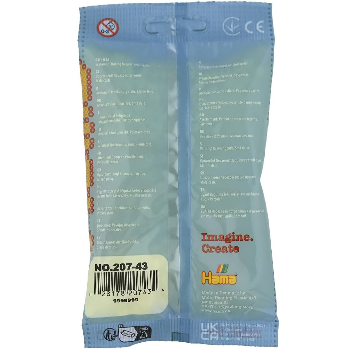 Sachet 1000 perles plastique jaune pastel, HAMA