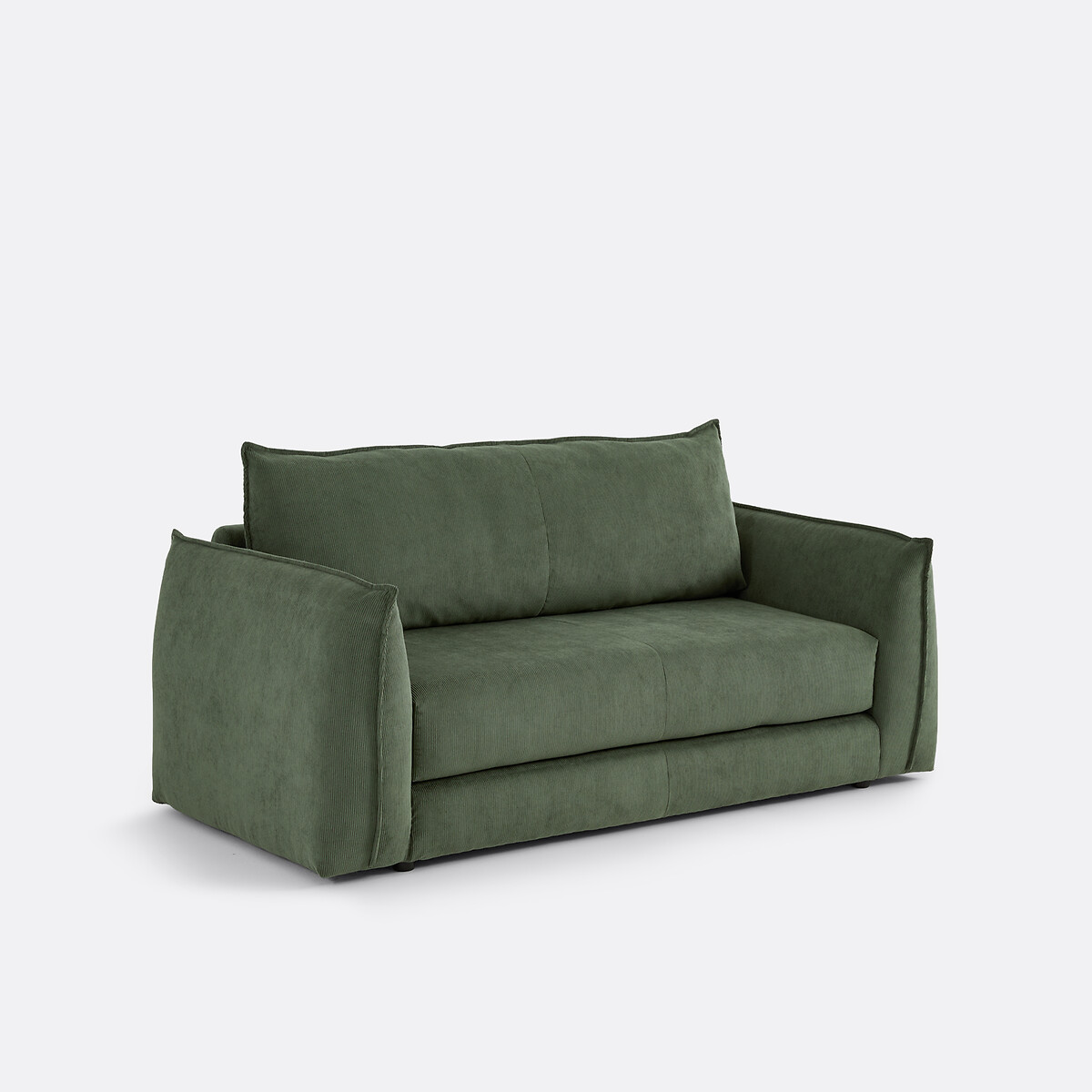Sofá cama de 2 plazas de pana acanalada fina, TIKI verde, LA REDOUTE INTERIEURS