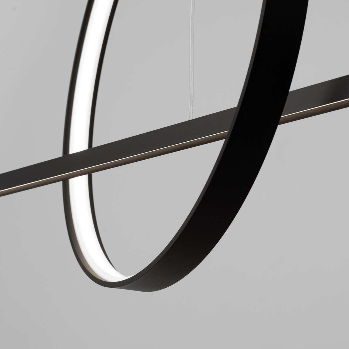 Suspension Aluminium Noir LED 2 Glad noir, EDEN