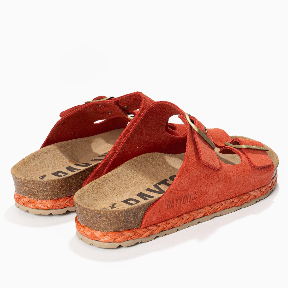 Sandales en cuir suédé ATLAS orange, BAYTON
