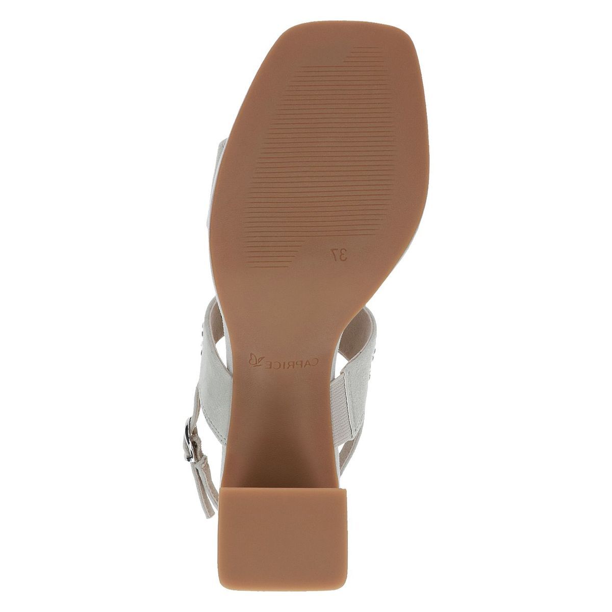 Sandale à talon en cuir gris suède, CAPRICE