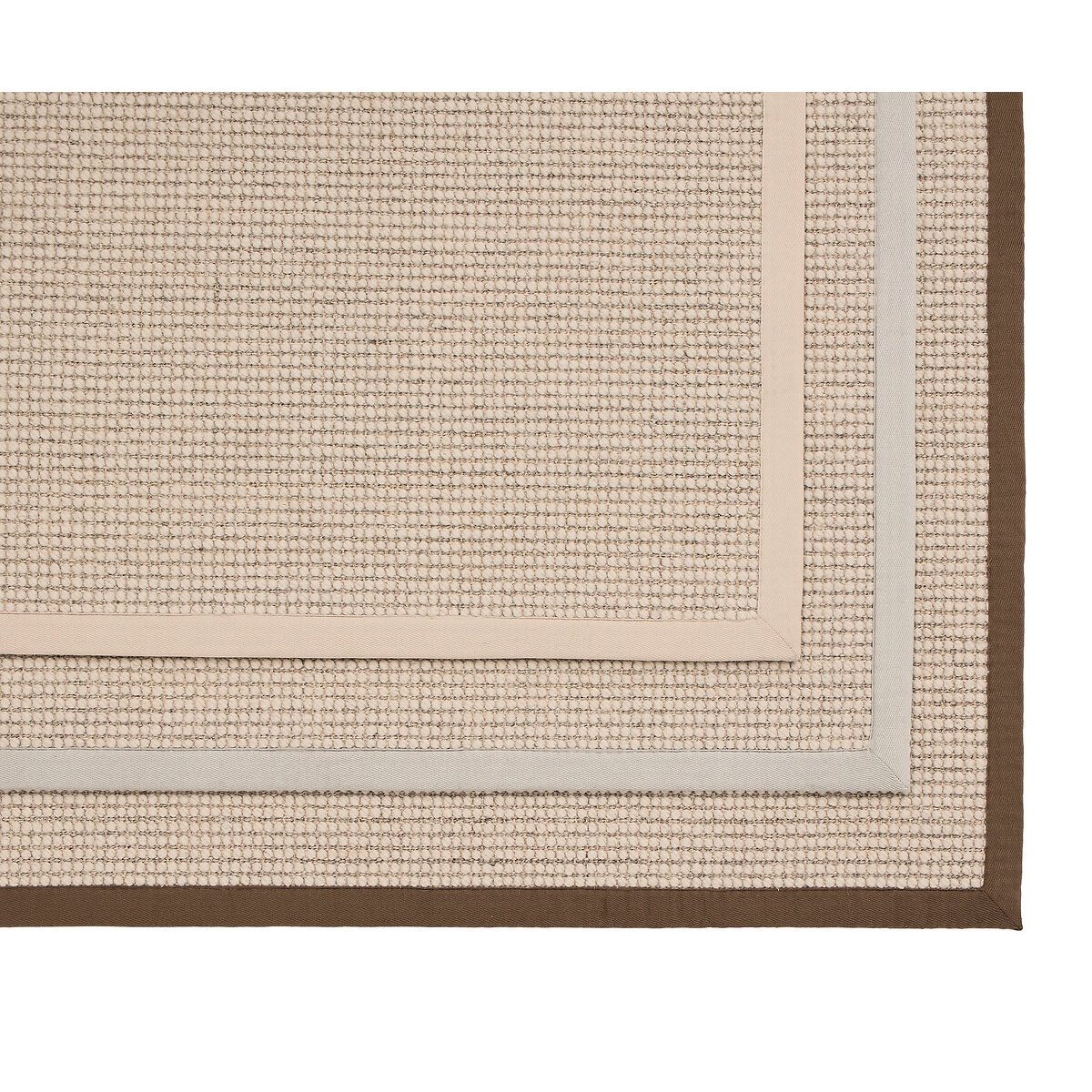 Herringbone Border Boucle Runner Rug beige, SO'HOME