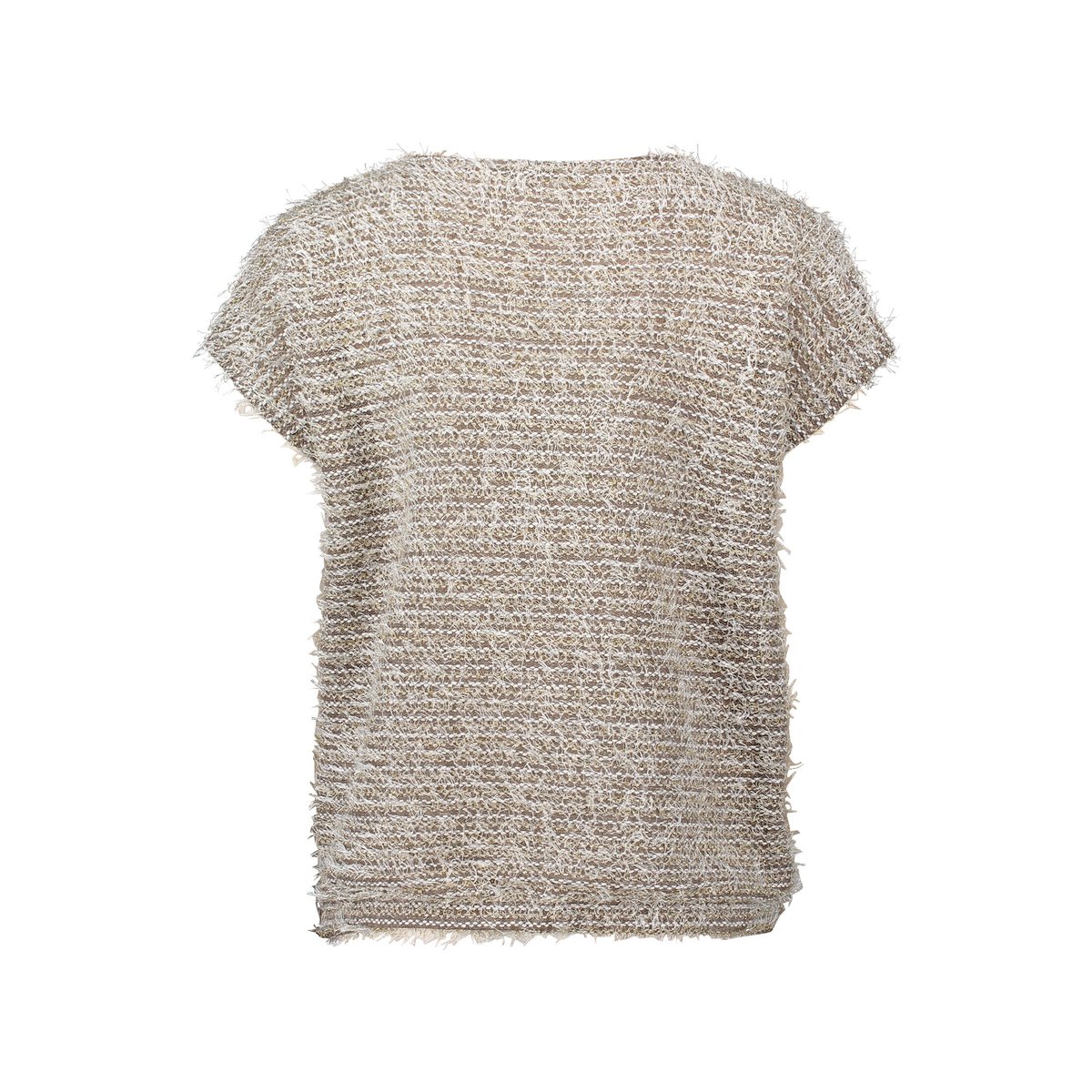 Pull-over en fine maille à fils de fil textile taupe/beige, BETTY BARCLAY
