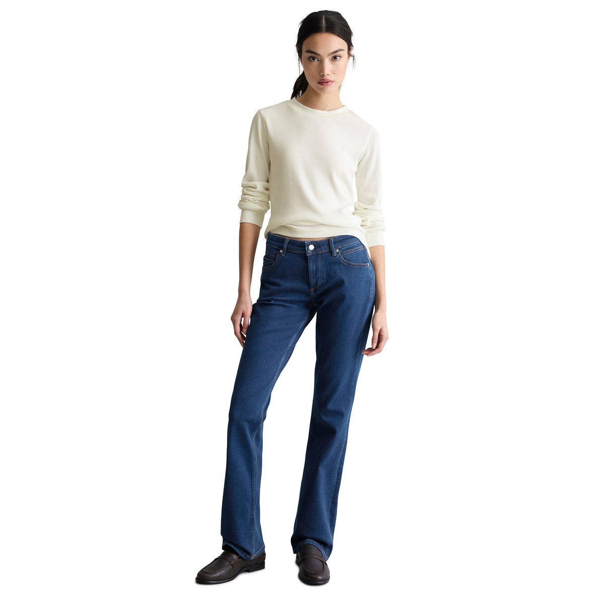 Jeans modèle Nella bootcut en coton organique mélangé stretch bleu clair, MARC O’POLO DENIM