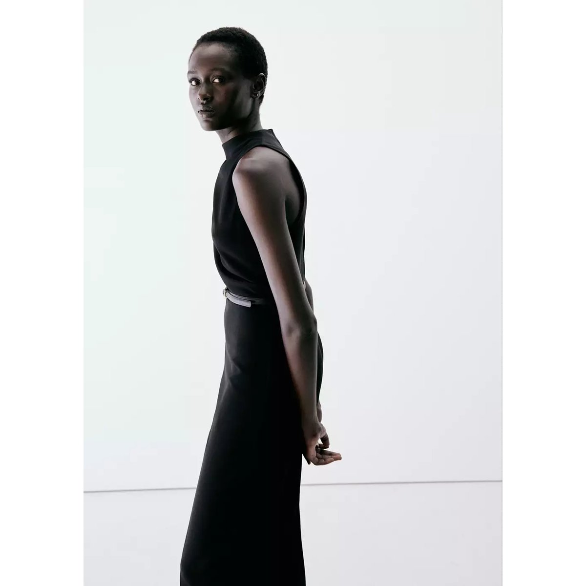 Combinaison détail drapé ceinture noir, MANGO