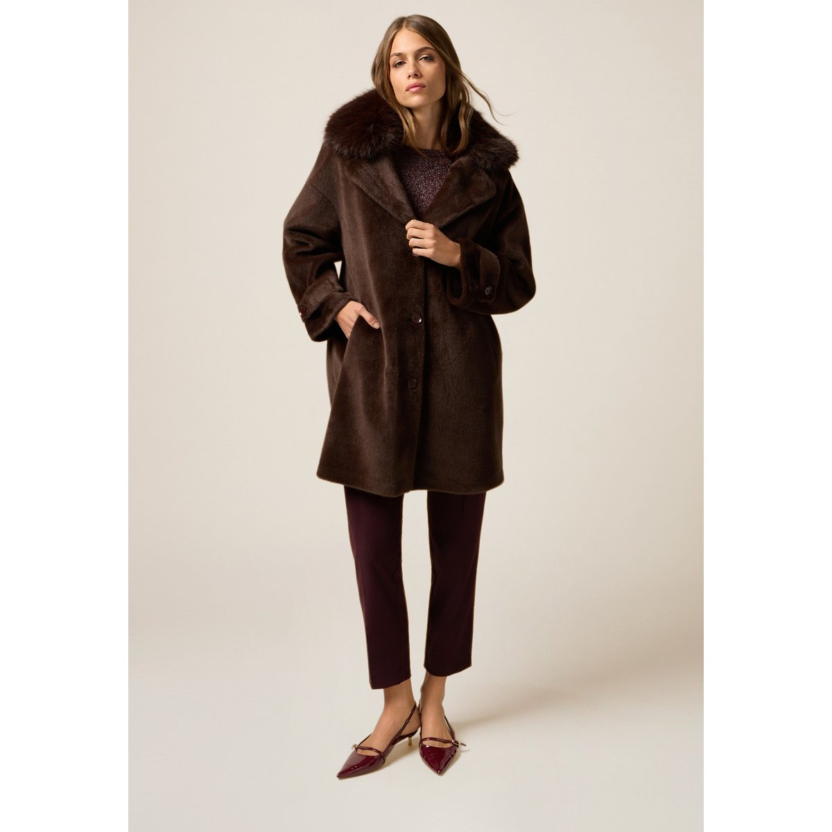 Manteau. marron, OLTRE