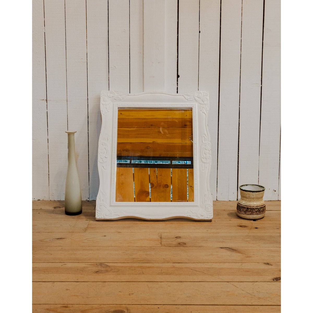 Miroir en bois blanc Georges N°1526 - Bon état blanc, DEBONGOUT