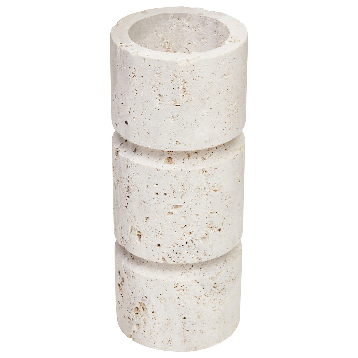 30cm Tibor Travertine Candle Holder natural, FIFTY FIVE SOUTH