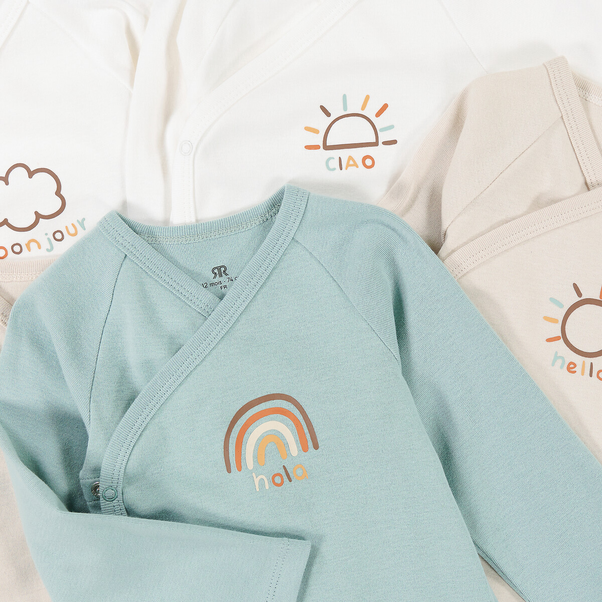 Set van 5 rompertjes met lange mouwen gemengd, LA REDOUTE COLLECTIONS