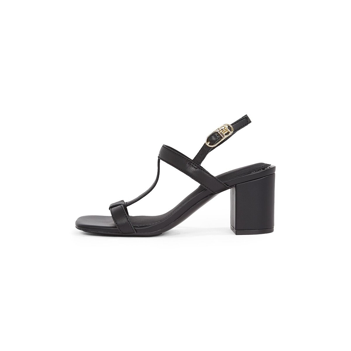 Sandali in pelle con tacco nero , TOMMY HILFIGER