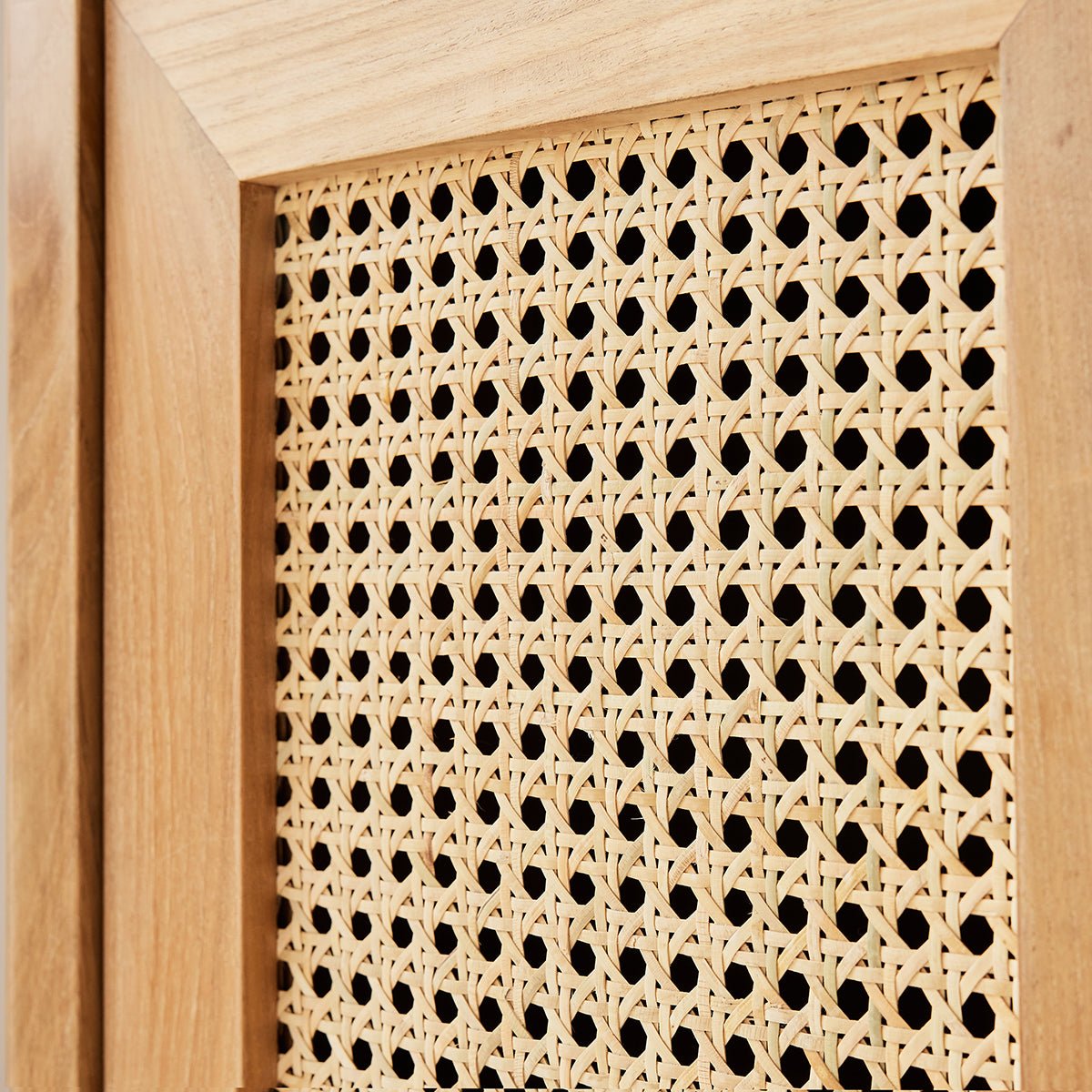 Lave main en teck massif et cannage 35 cm ELIOTT naturel, BERAH GETAH