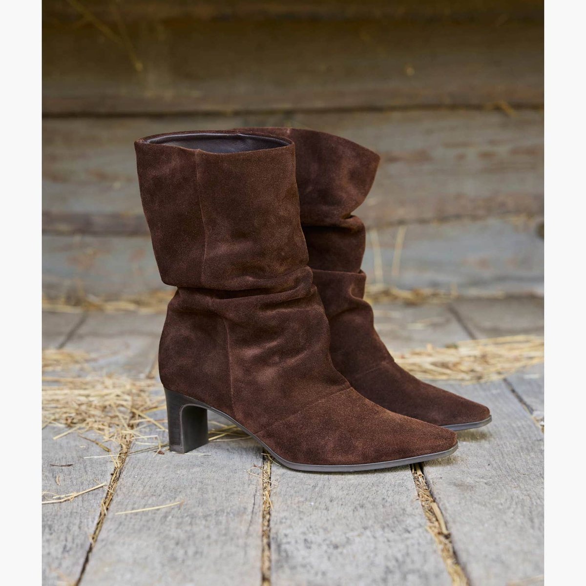 Boots À Talon en cuir MONA marron chocolat, BOCAGE