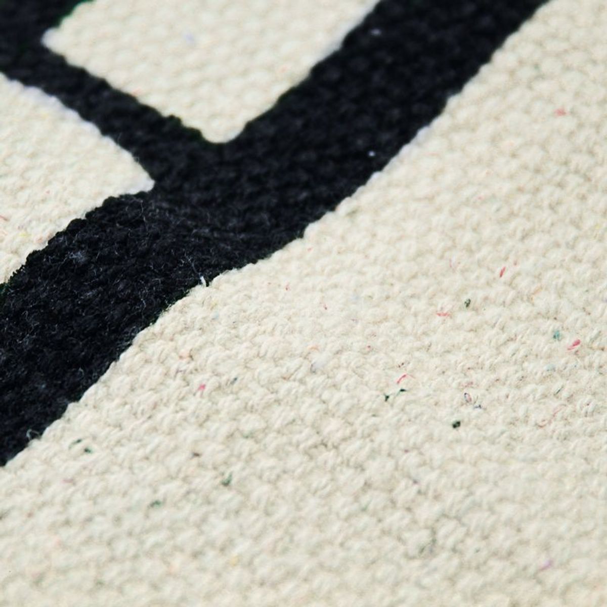 Tapis enfant rond coton imprimé alphabet COTTON ALPHA beige, THE DECO FACTORY