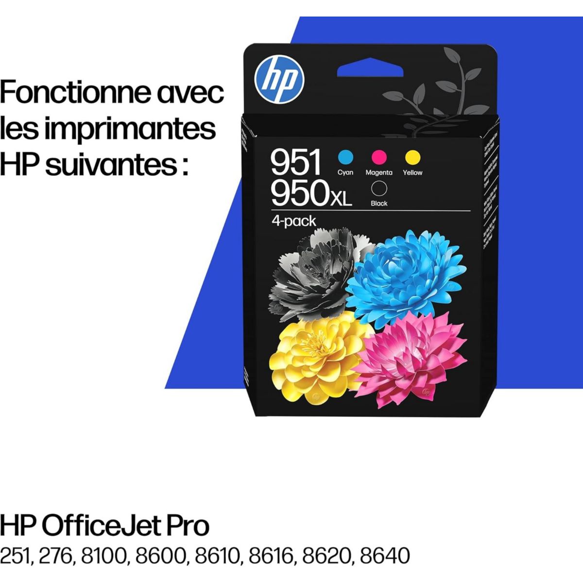 Cartouche d'encre 950XL Noir/951XL 3 Couleurs couleur unique, HP