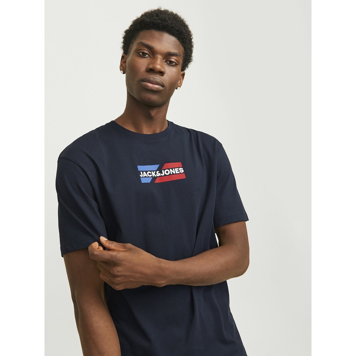 T-shirt manches courtes bleu marine, JACK & JONES