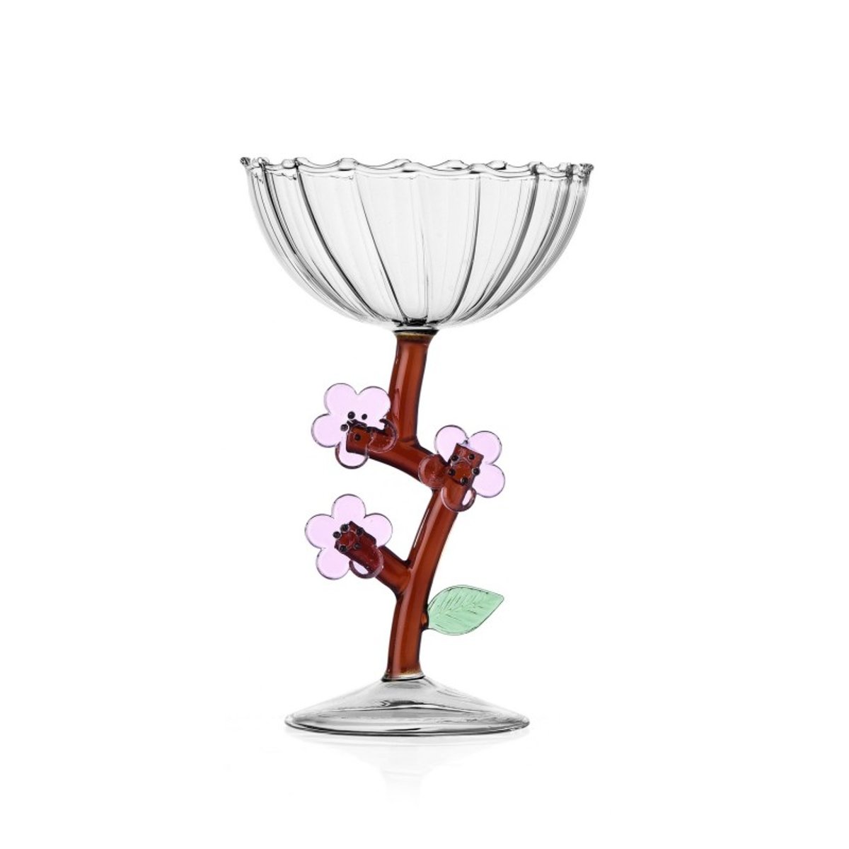 Coupe à champagne verre fleurs  BOTANICA Peach Blossom multicolore, ICHENDORF