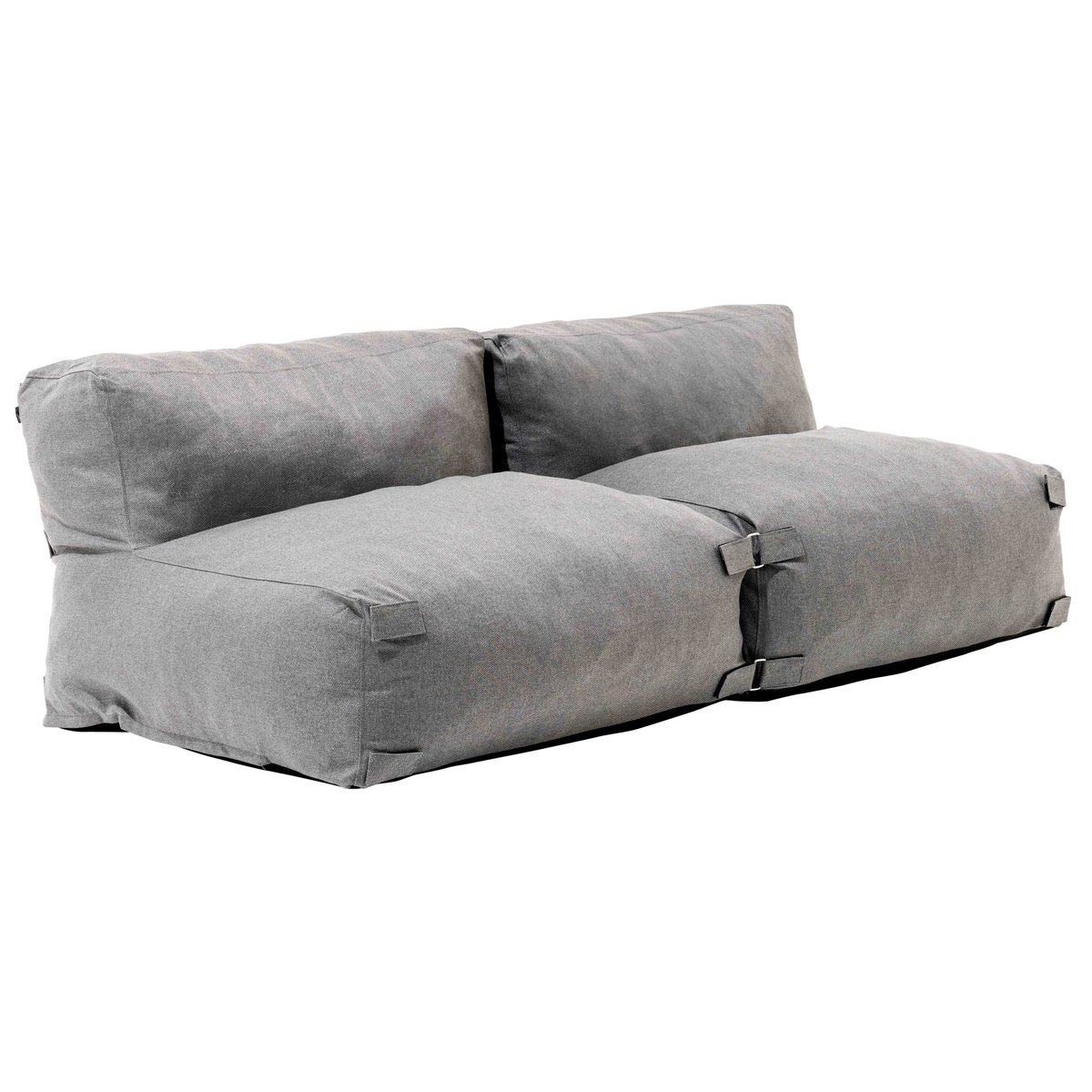 Salon de jardin modulable avec 2 chauffeuses, MIXI gris, OVIALA