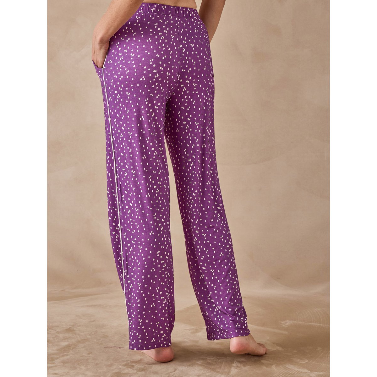 Pyjama femme col tailleur imprimé prune, DAXON