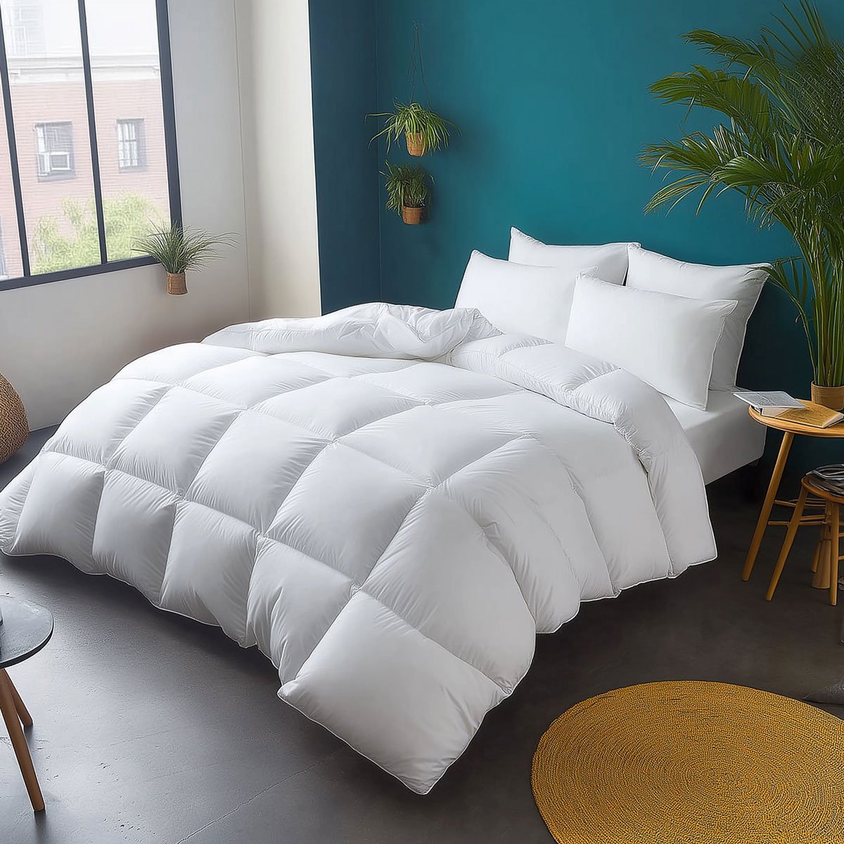Couette TEMPEREE 70% duvet - Coton - Angèle blanc, WAKE ME GREEN
