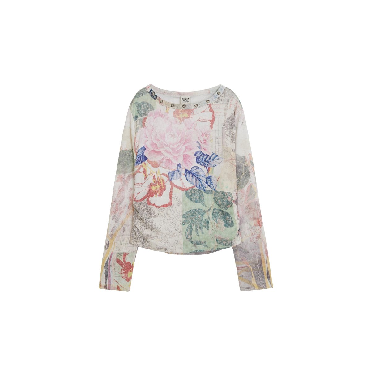 T-shirt imprimé à manches longues beige, DESIGUAL