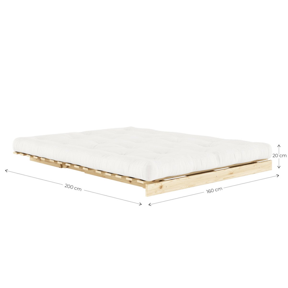 Canapé convertible 160x200cm en bois naturel et tissu- ROOTS bordeaux, KARUP DESIGN