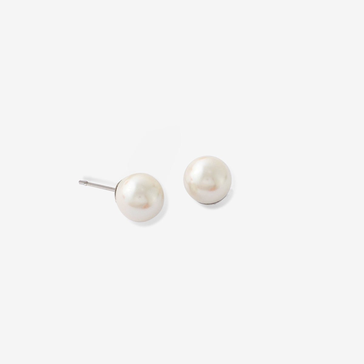 Puces d'oreilles perle 8mm blanc, BALABOOSTE