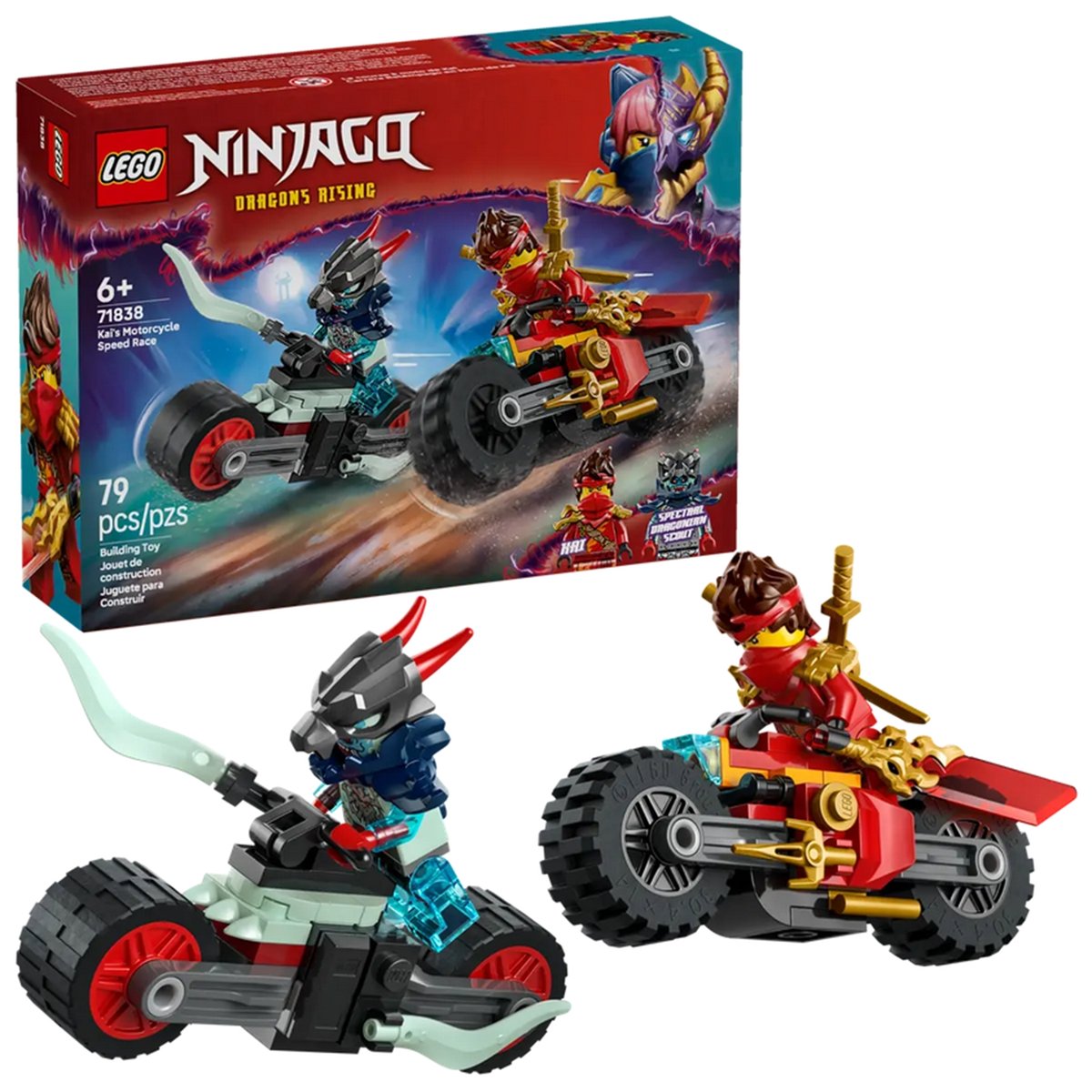 Kai et la course de motos multicolore, LEGO