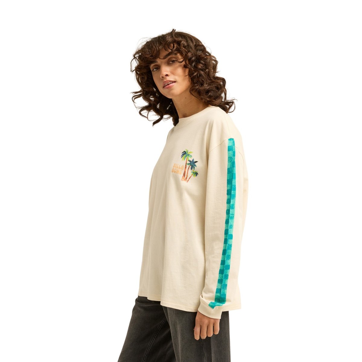T shirt manches longues ON VACAY blanc white cap, BILLABONG