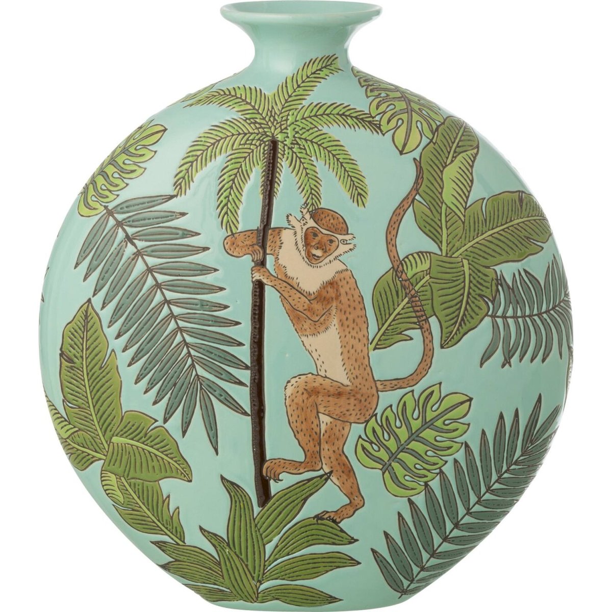 Vase singe en porcelaine multicolore, RECOLLECTION