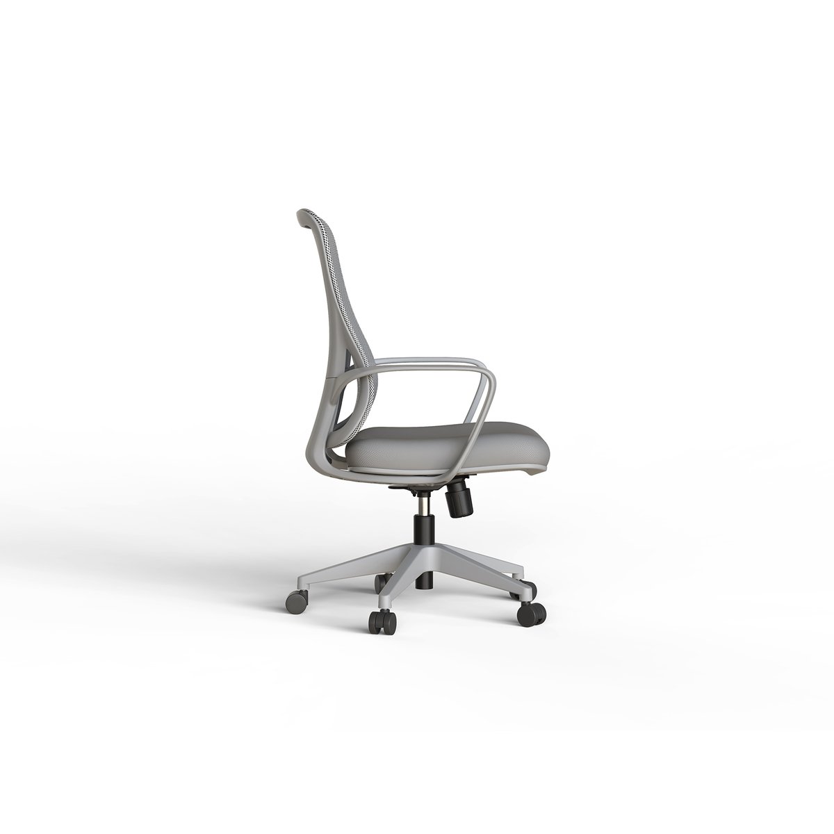 Chaise de bureau à roulettes en tissu et mesh, SELENE gris, HISPANOHOGAR