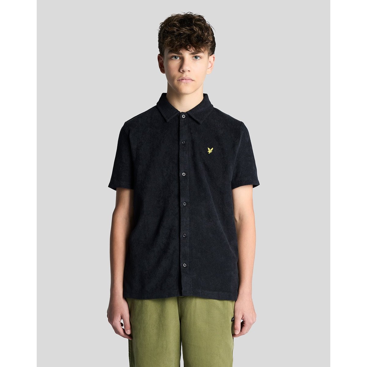 Chemise manches courtes en éponge bleu foncé marine, LYLE & SCOTT