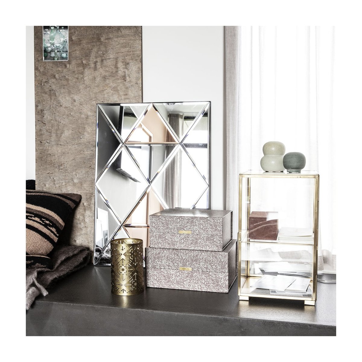 Vitrine Glass Laiton h 41 cm laiton, HOUSE DOCTOR
