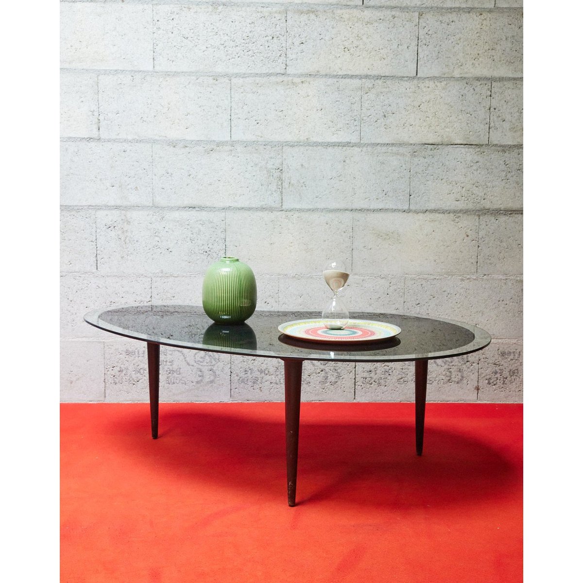 Table basse en verre Donna N°1022 - Bon état transparent, DEBONGOUT