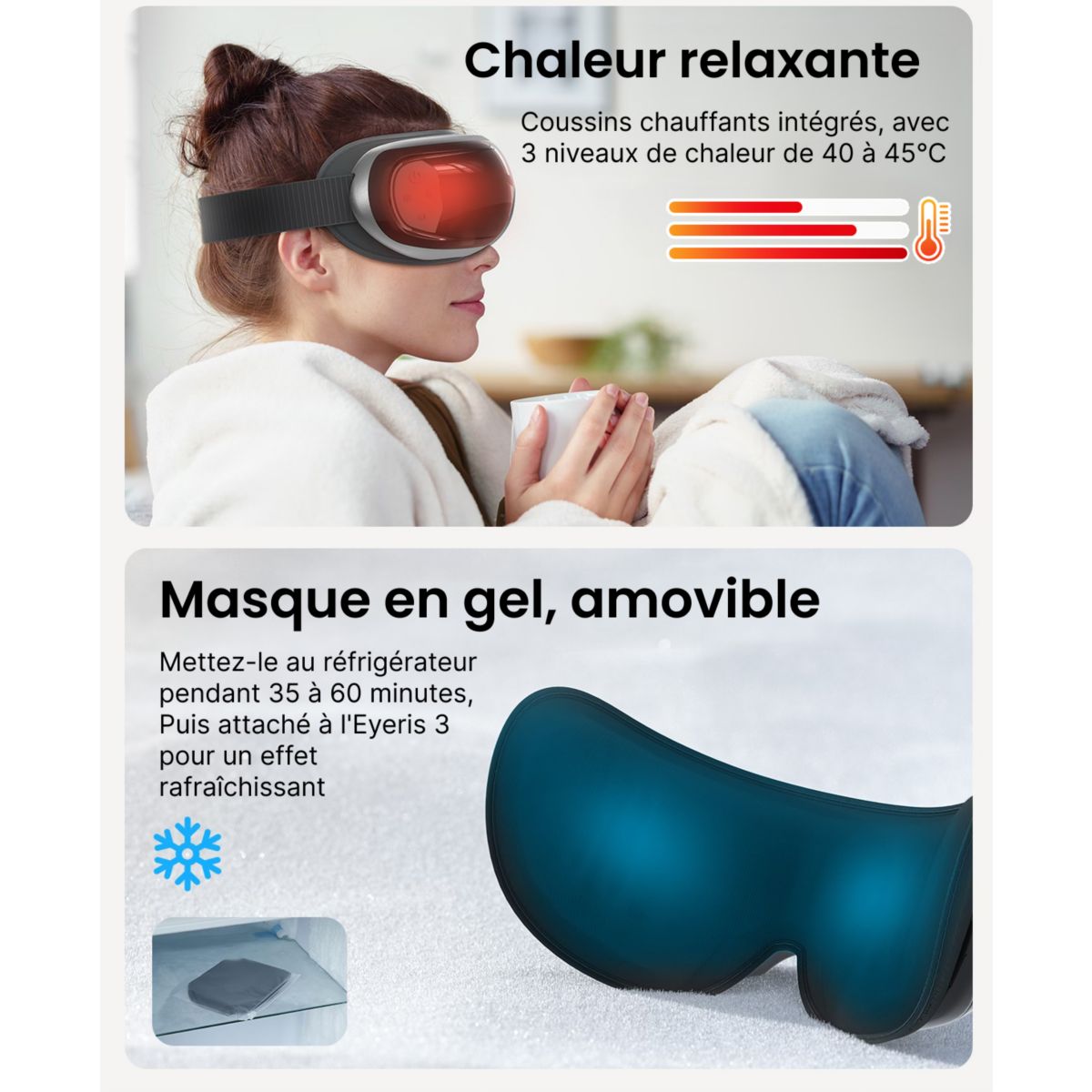 Masque de relaxation Eyeris 3 G010V couleur unique, RENPHO