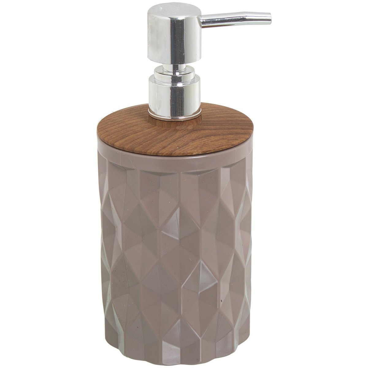 Distributeur de savon acrylique beige et bois 450ml beige, WADIGA