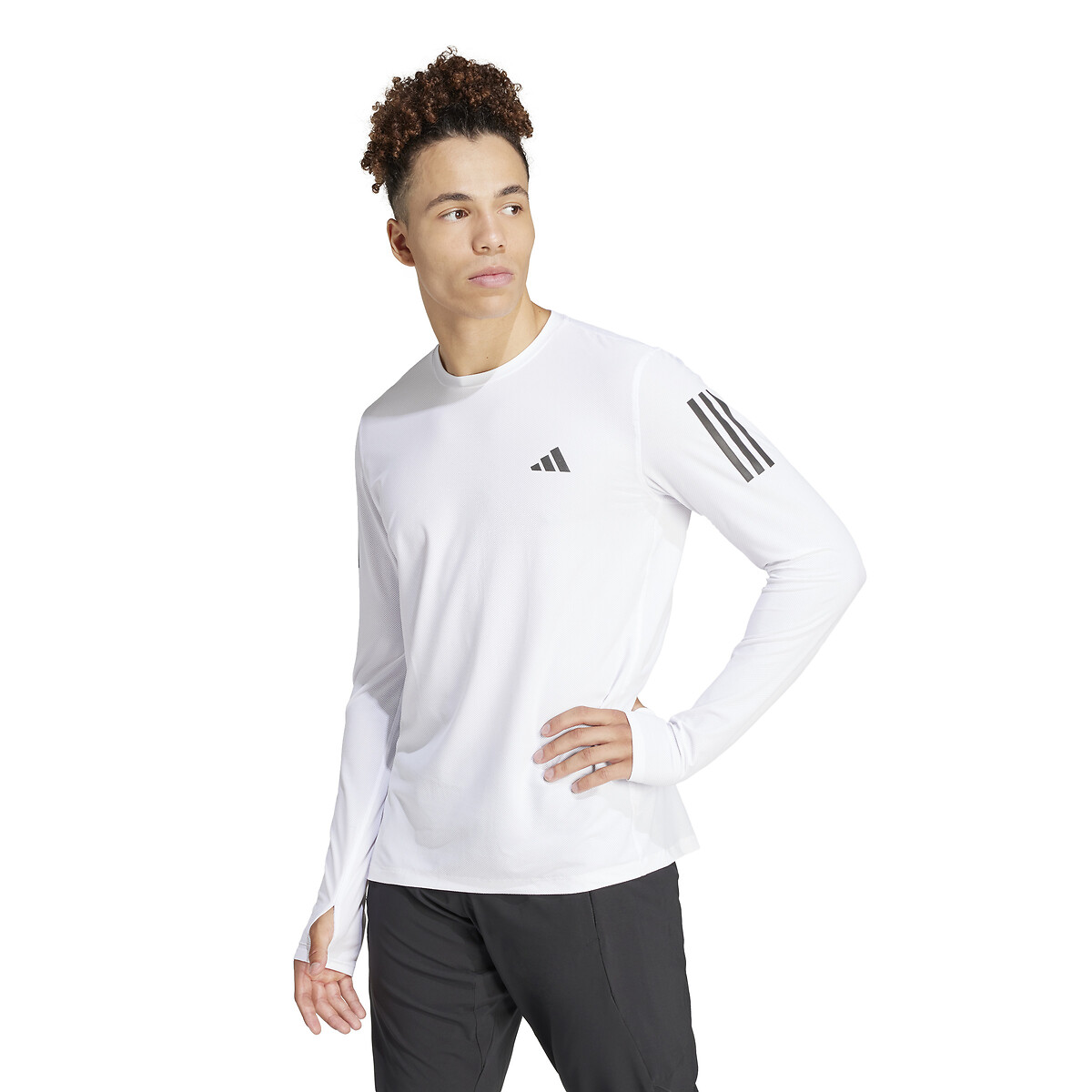 T-shirt manches longues de running blanc, adidas Performance