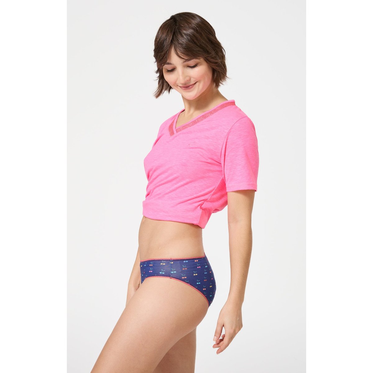 Culotte en coton imprimé Cerise marine, ARTHUR
