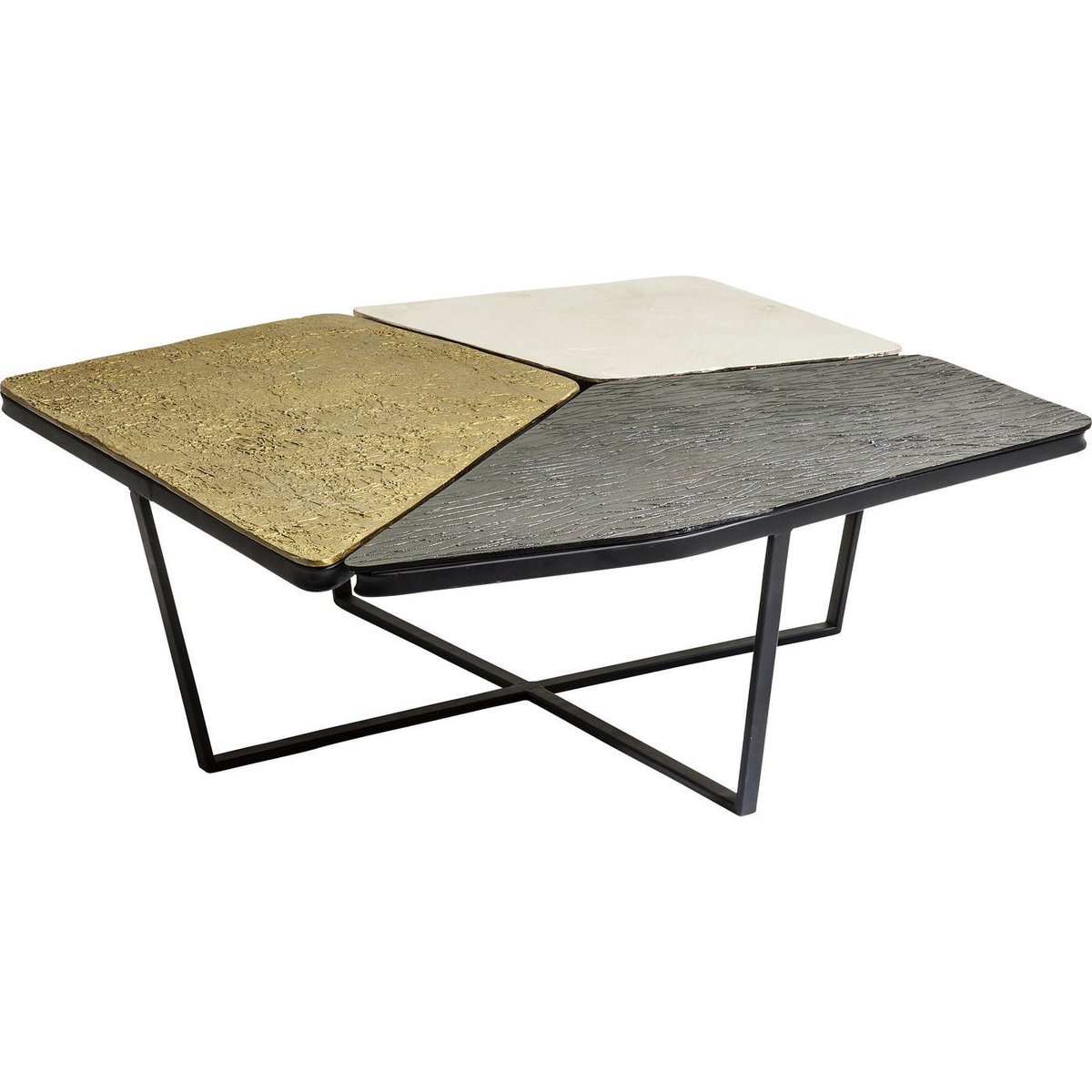 Table basse en acier et aluminium, PATCHES noir, KARE DESIGN