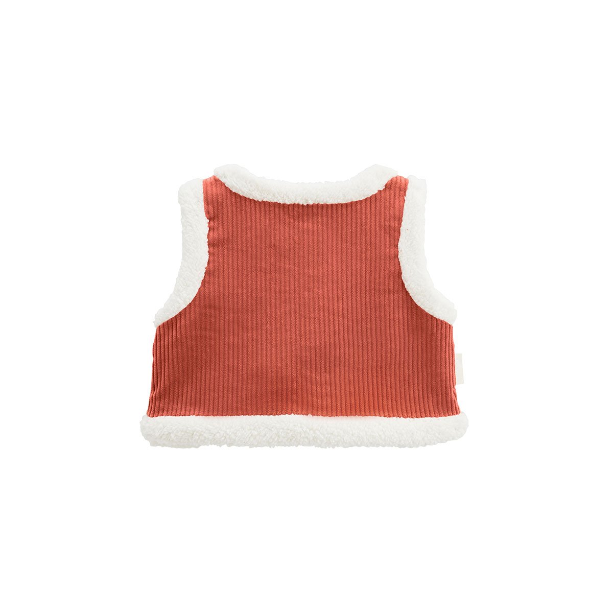 Veste sans manches enfant réversible en velours côtelé Manouk orange, PETIT BEGUIN