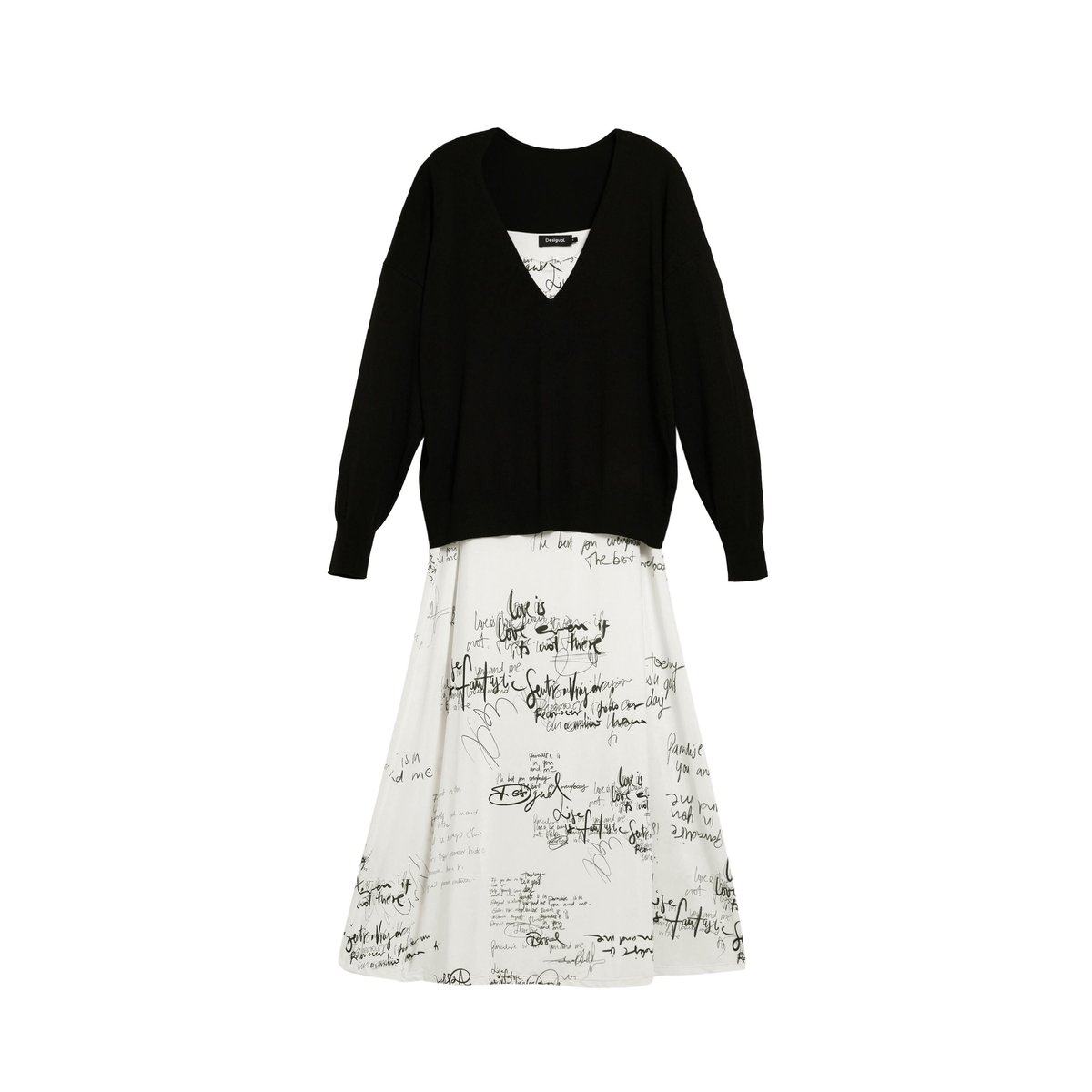 Robe longue combinée beige, DESIGUAL