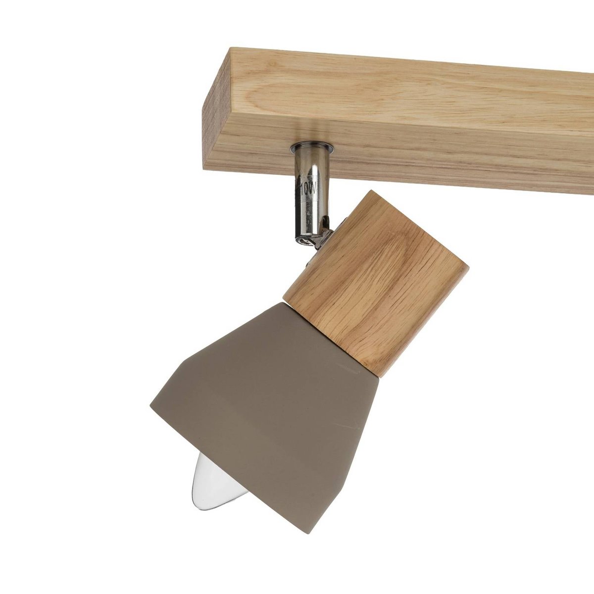 Spot scandinave, Filiz gris béton, bois clair, nickel satiné, LINDBY