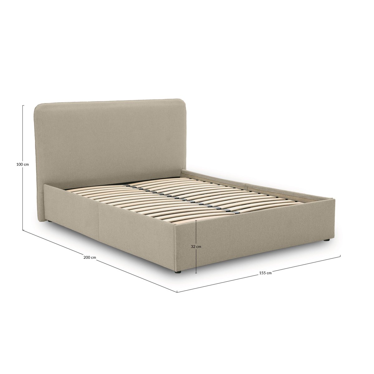 Lit coffre - GOYAVE gris anthracite, BEST MOBILIER