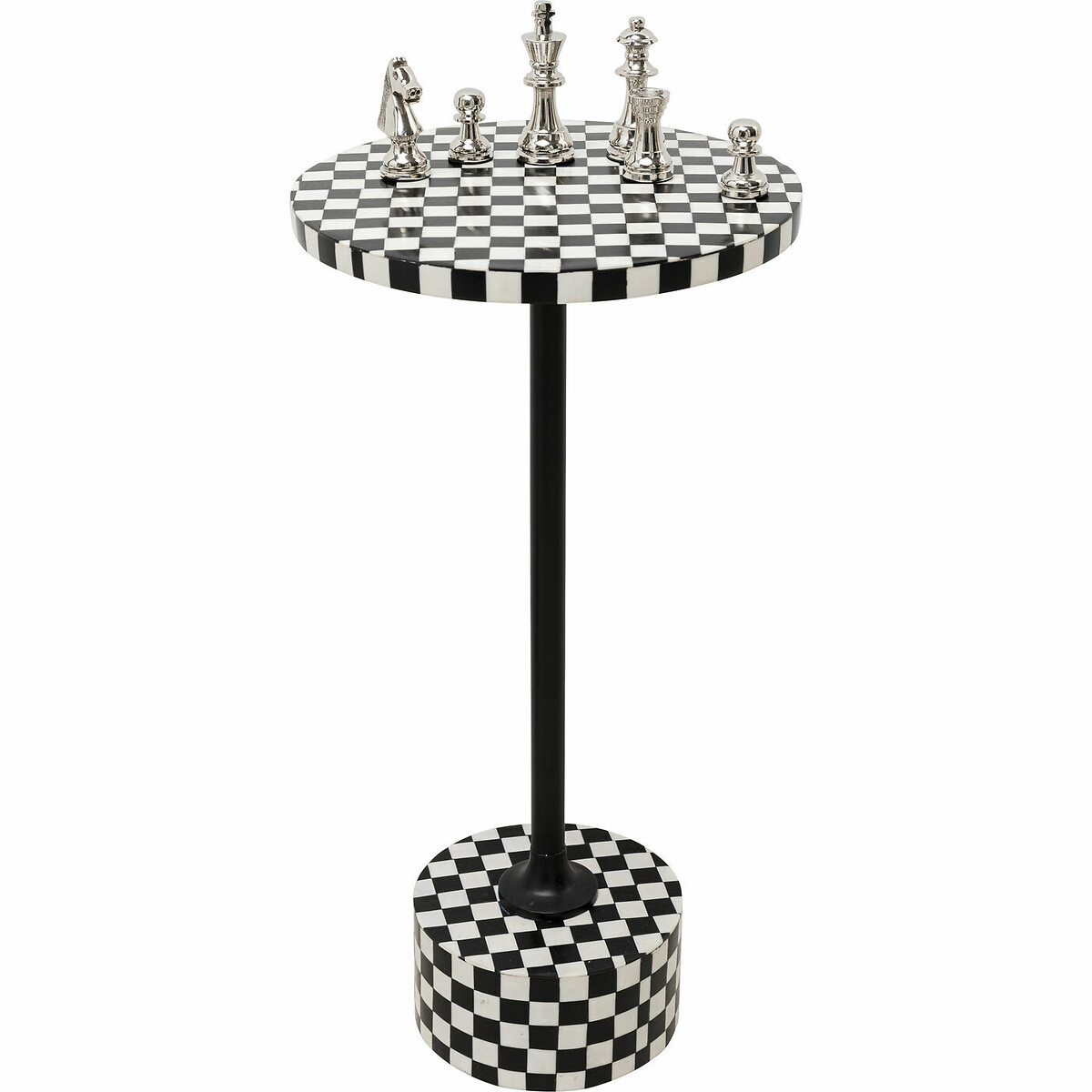 Table d appoint Domero Chess noir blanc Ø25cm noir/blanc, KARE DESIGN