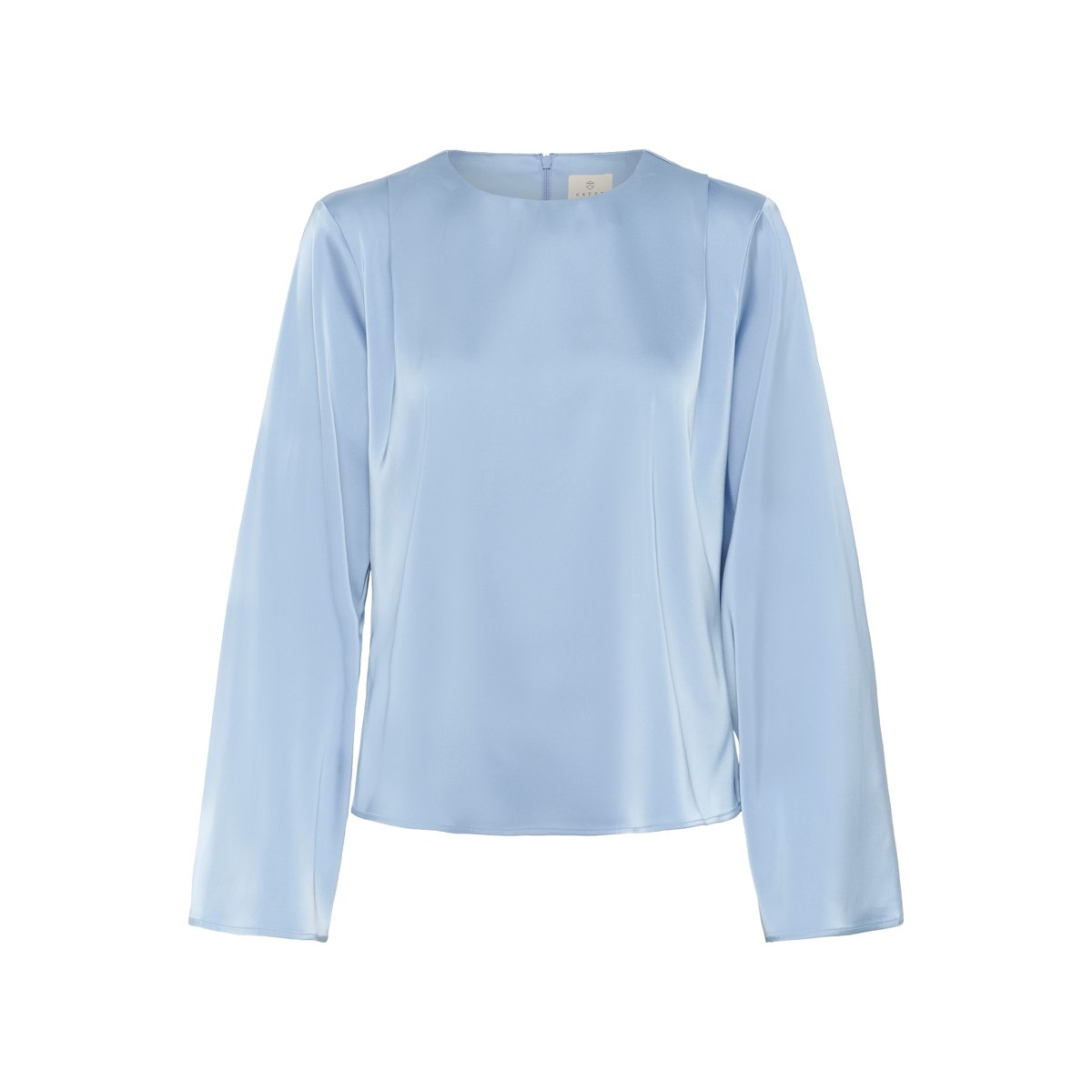 Blouse with long sleeve bleu soft chanbray, KAFFE