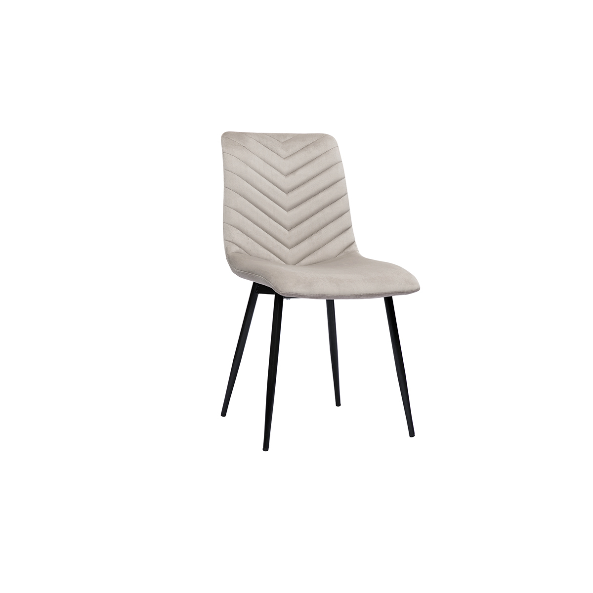 Chaises design en tissu velours et pieds métal (lot de 2) PUMPKIN taupe, MILIBOO