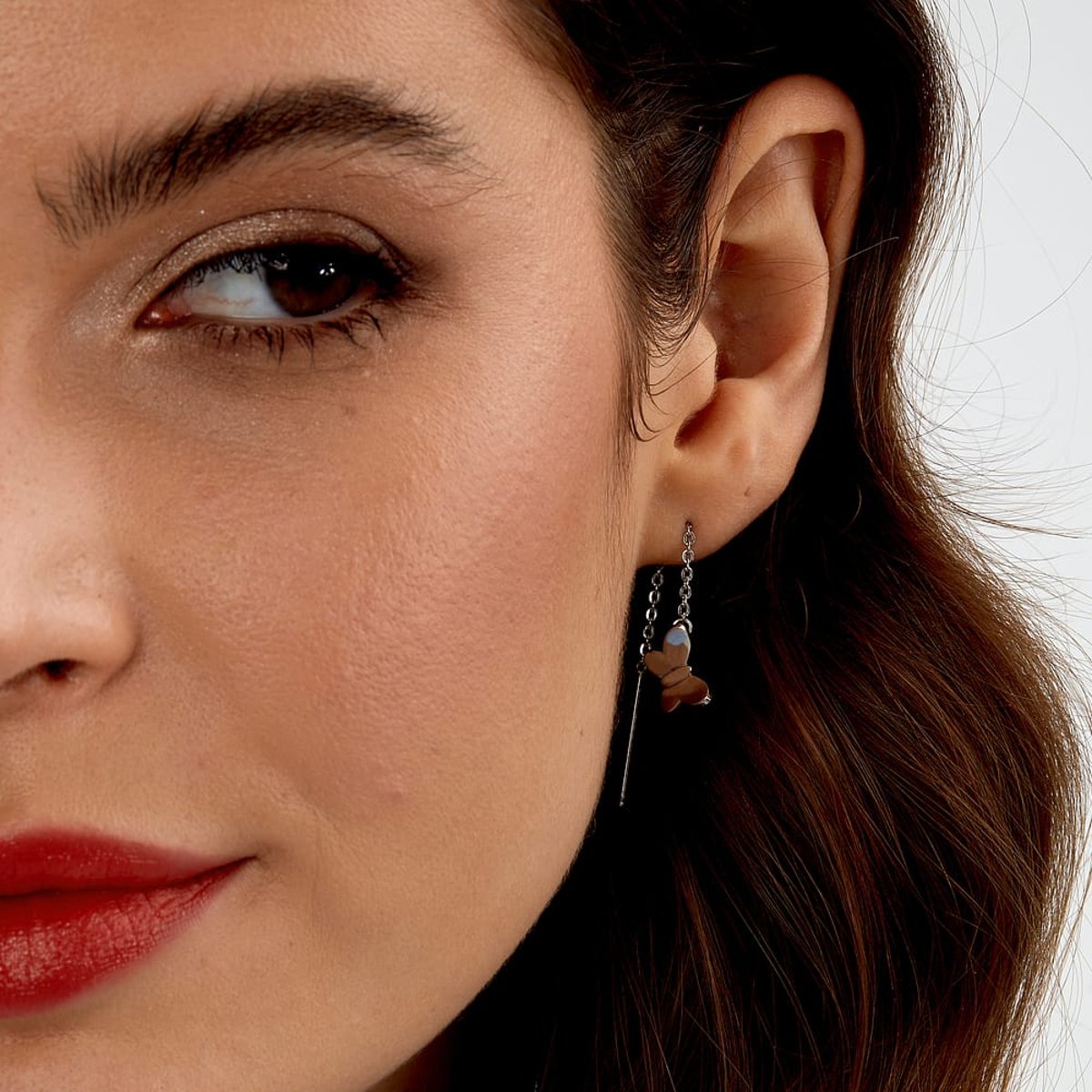 Boucles D'Oreilles en acier, cristaux, TALISMANI argent, MORELLATO