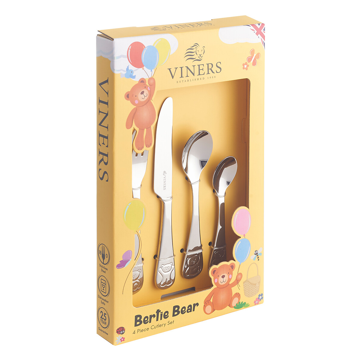 4-Piece Kids Bertie Cutlery Set stainless steel, VINERS