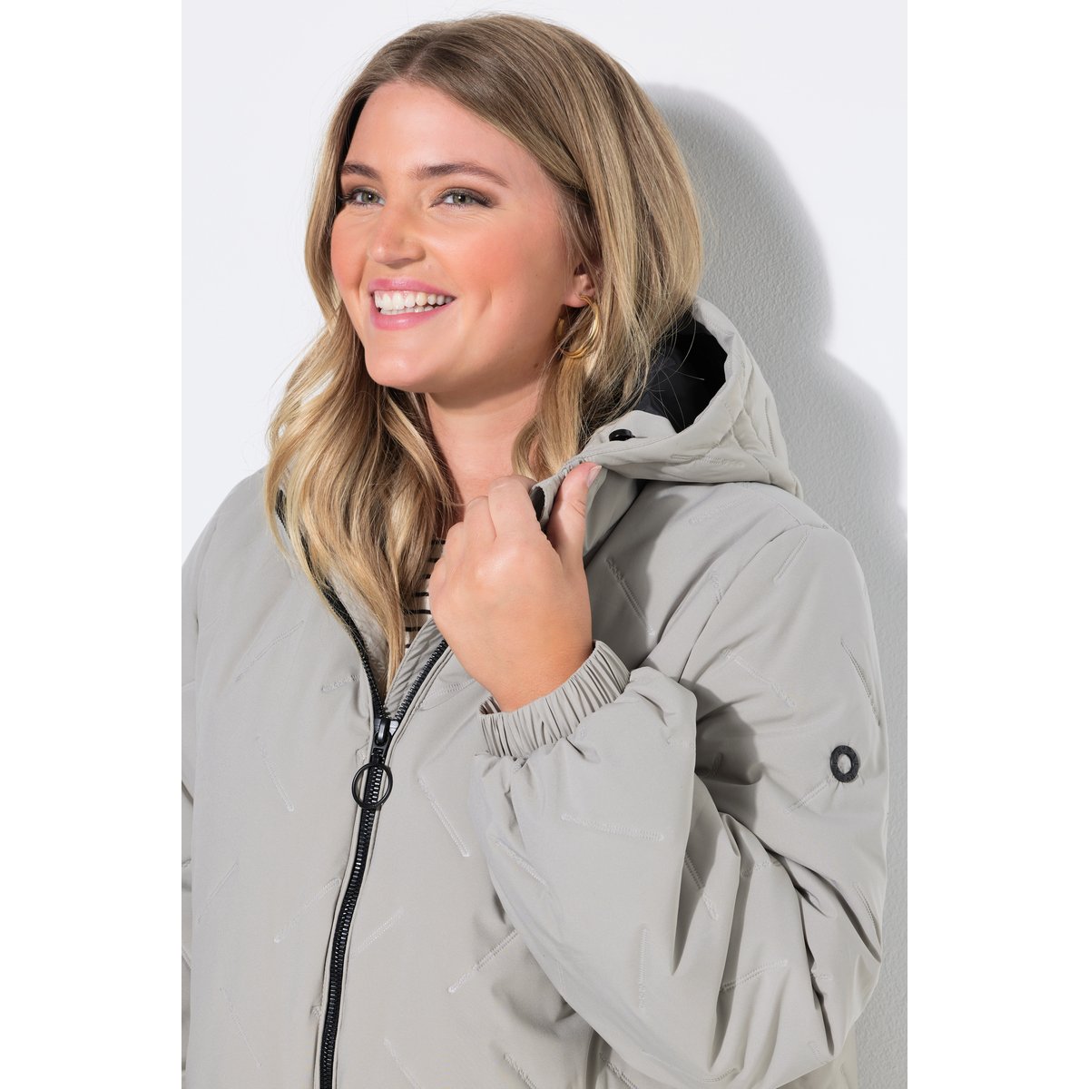 Manteau HYPRAR à capuche gris moyen, ULLA POPKEN
