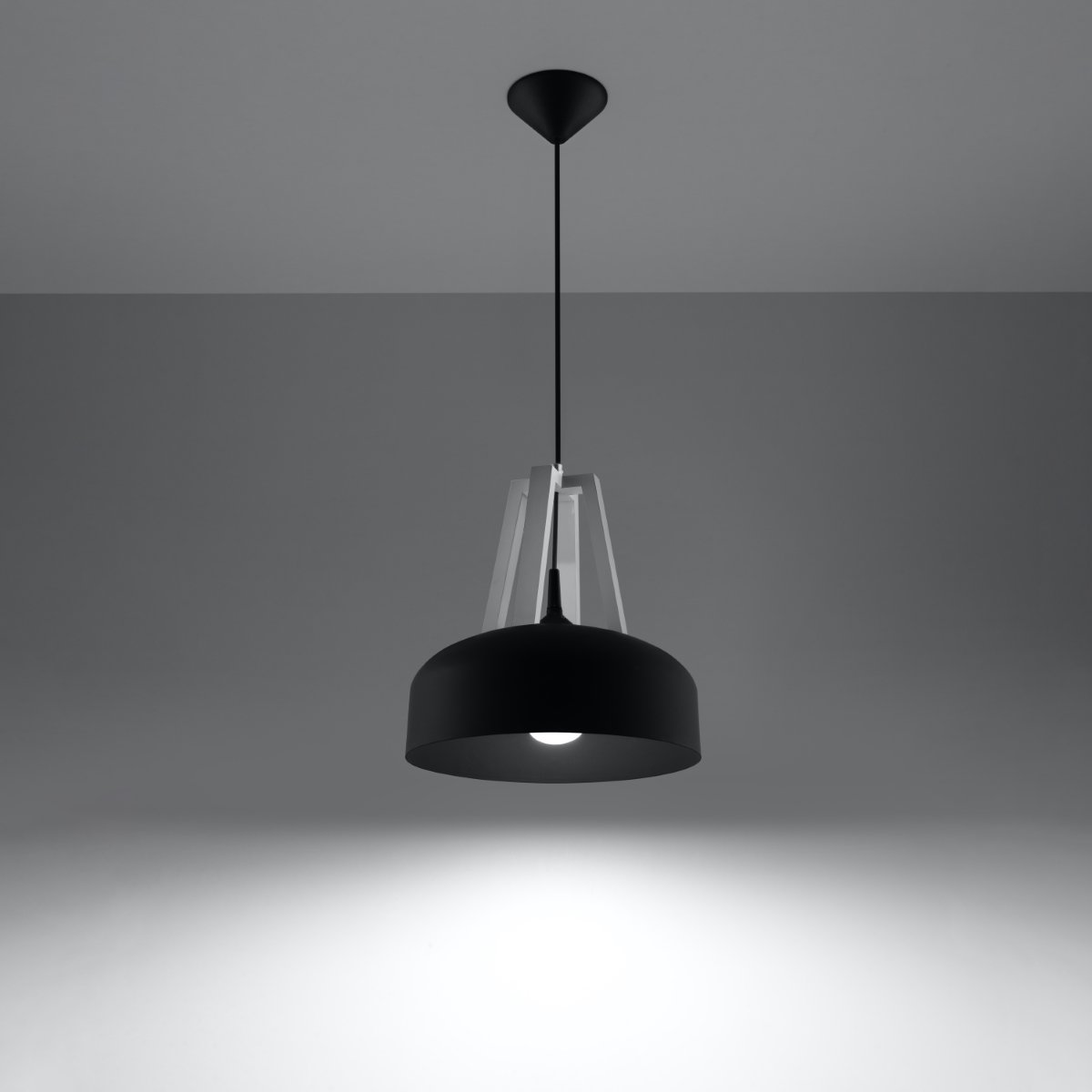 Suspension Noir/Blanc E27 1 Casco noir, EDEN