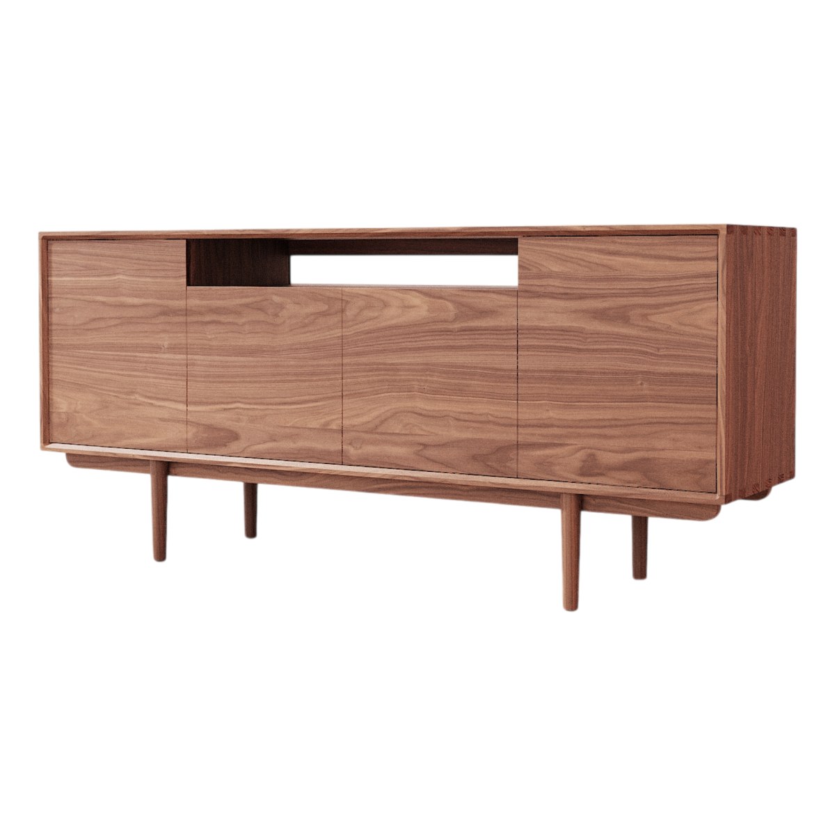 Buffet bas en Noyer massif, ELLIE marron, TIKAMOON